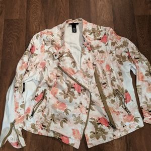 Lane Bryant Floral Moto Jacket size 22